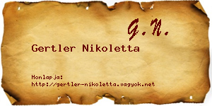 Gertler Nikoletta névjegykártya